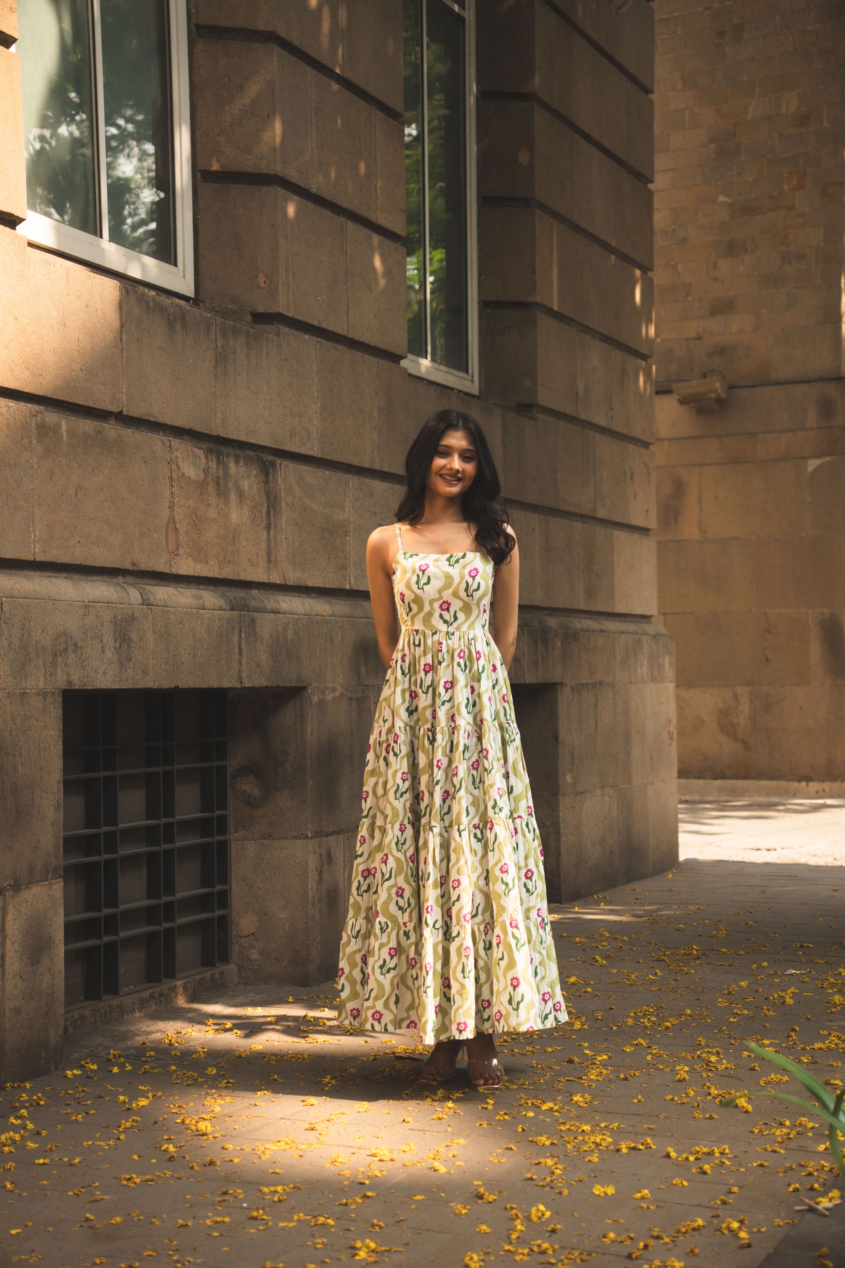 Tie-Back Cutout Strappy Maxi Dress