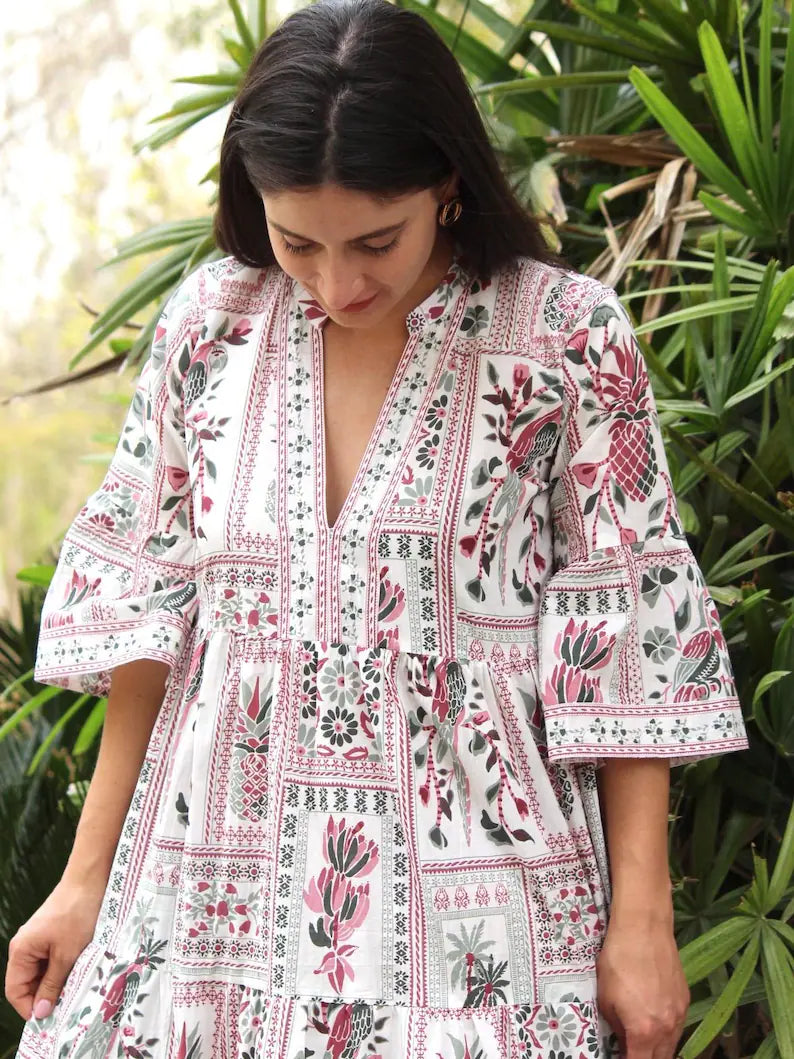 V-Neck Printed Everyday Dress