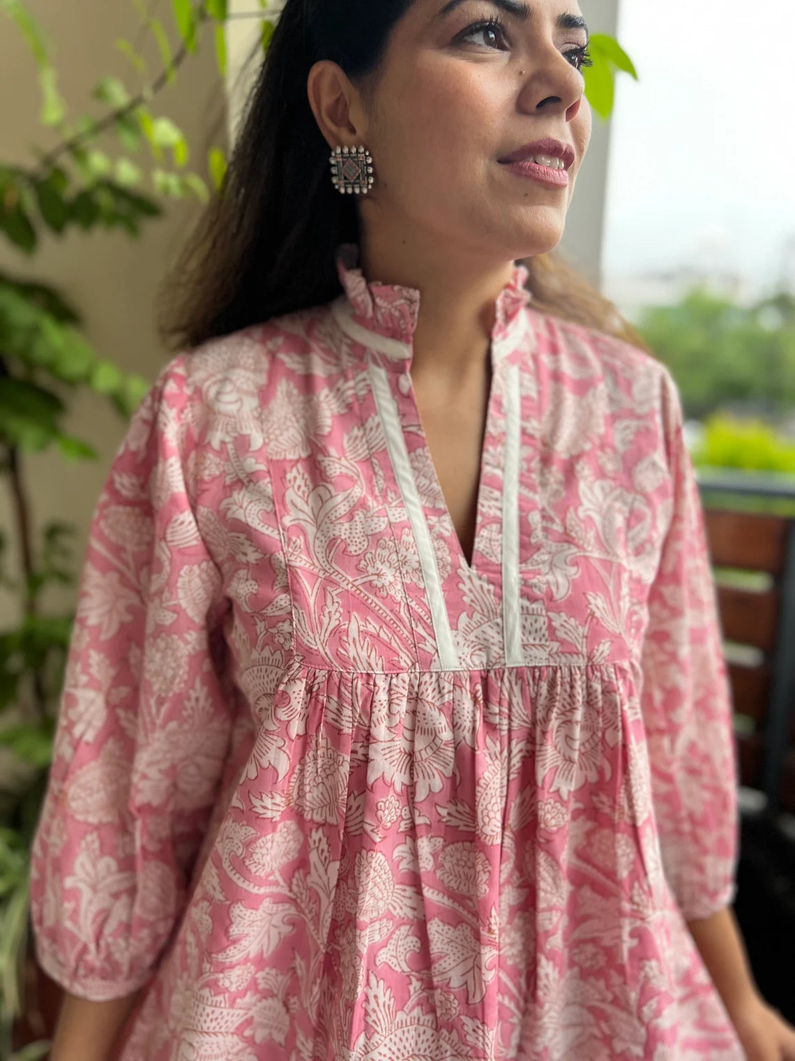 Pink Printed Short Dress