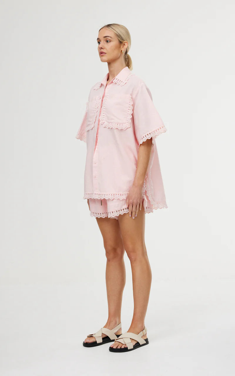 Soft Pink Shirt & Shorts Set