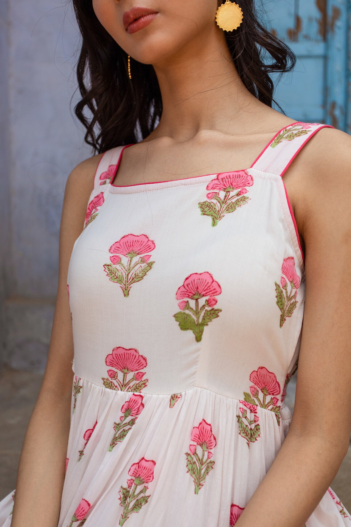 Blush Bloom Flare Maxi Dress