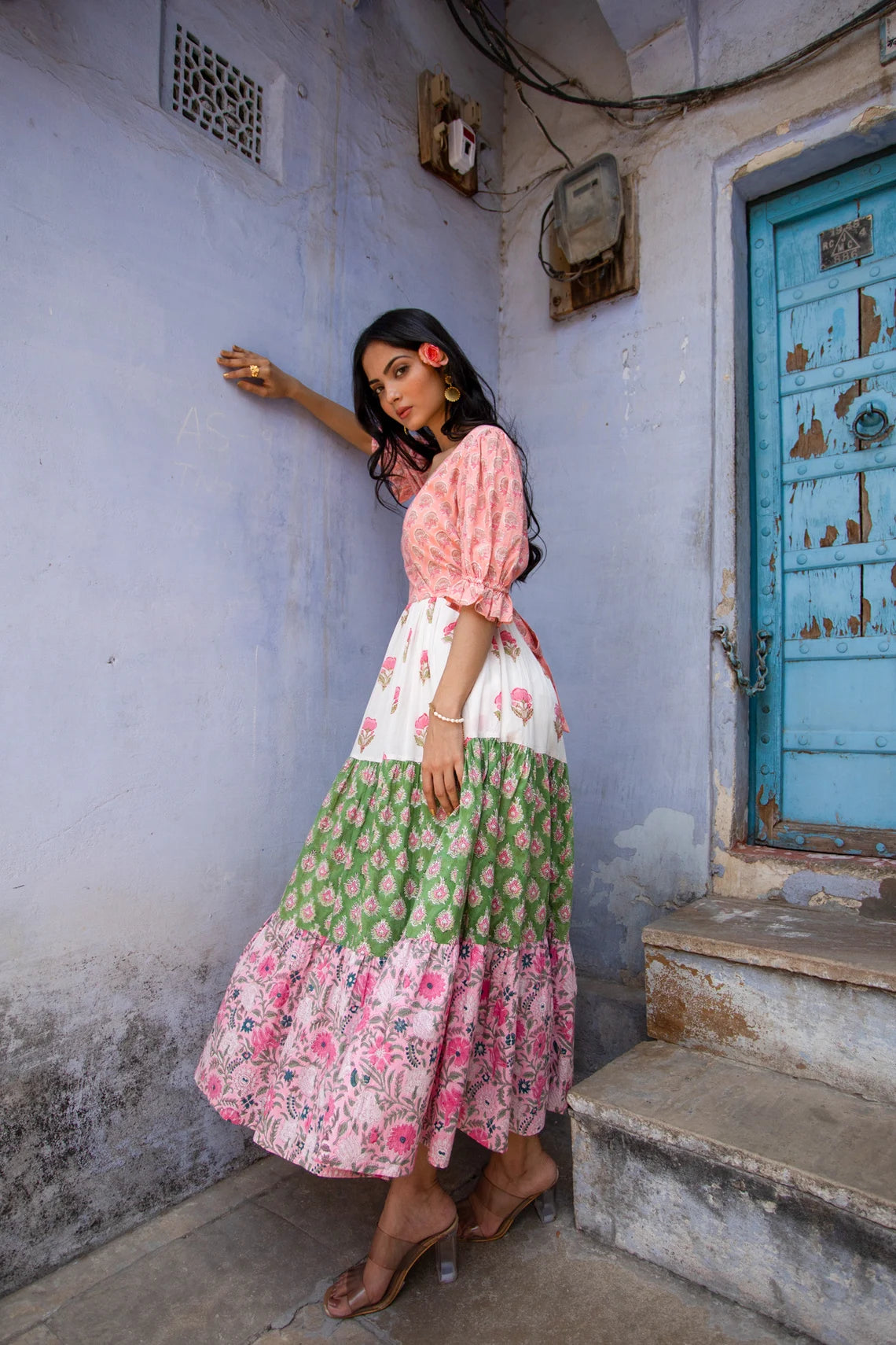 Jaipuri Bloom Tiered Maxi Dress