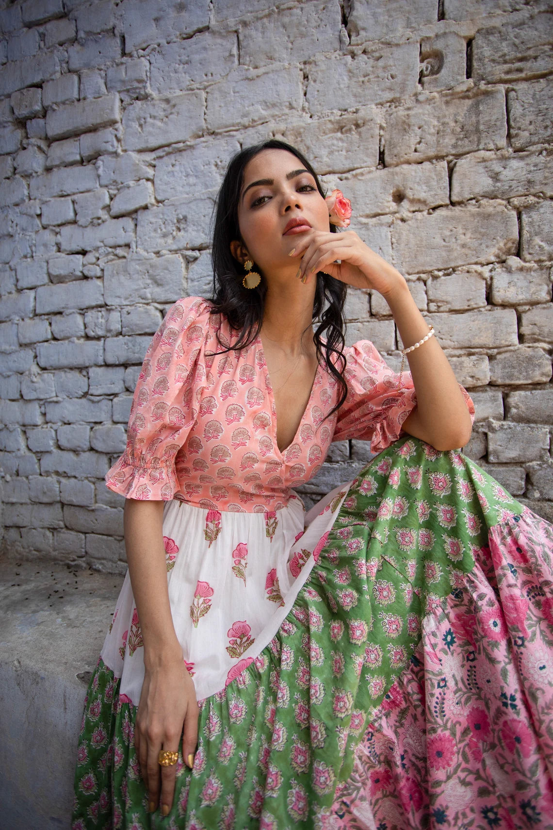 Jaipuri Bloom Tiered Maxi Dress