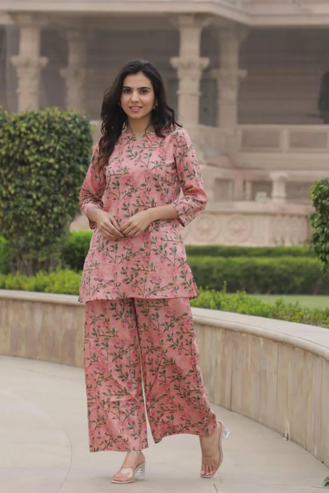 Pink Floral Cotton Co-ord Set