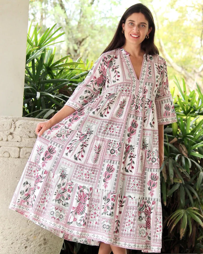 V-Neck Printed Everyday Dress