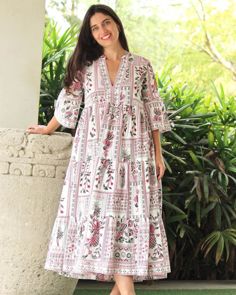 V-Neck Printed Everyday Dress